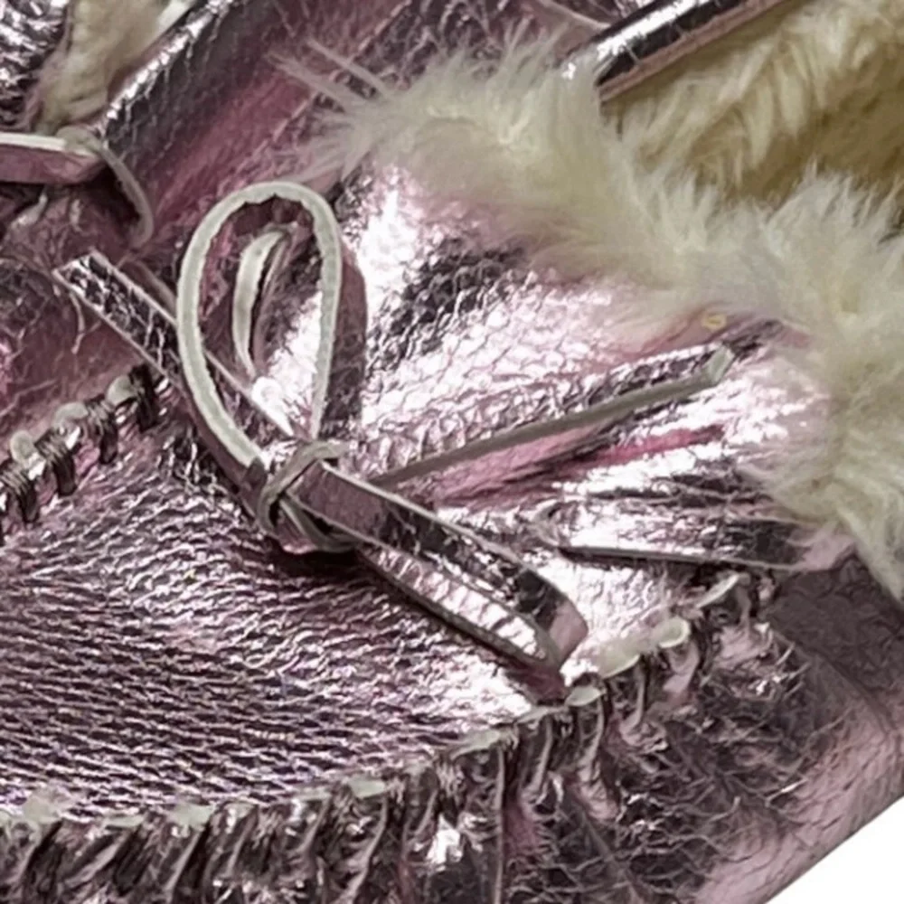 Crewcuts Pink Metallic‎ Moccasins Slippers